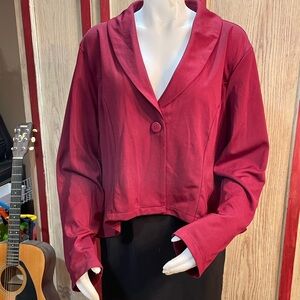 Burgundy XXXL hi-low blouse/jacket NWT great with belt buckle 🤠